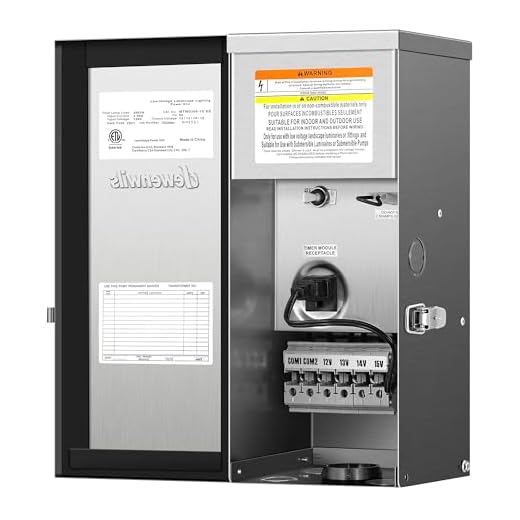DEWENWILS 300W Multi-Tap Low Voltage Transformer, 120V AC to 12V/13V/14V/15V AC,Stainlees Steel Shield, Outdoor Transformer for Low Voltage Landscape Lighting, Spotlight, Pathway Light, ETL Listed