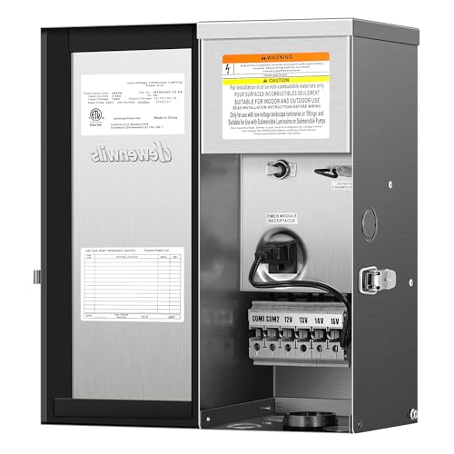 DEWENWILS 300W Multi-Tap Low Voltage Transformer, 120V AC to 12V/13V/14V/15V AC,Stainlees Steel Shield, Outdoor Transformer for Low Voltage Landscape Lighting, Spotlight, Pathway Light, ETL Listed… by DEWENWILS - Used condition - US$116.99