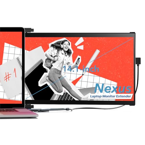 Image of New Mobile Pixels Nexus 14.1'' FHD 1080P Laptop Screen Extender, USB Type-C /USBA /HDMI Travel Monitor, Portable Monitor for 14'' to 17 inch Laptops, Compatible with macOS /Windows /Android /Switch