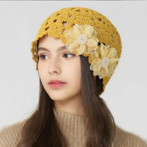 Gorro tejido a mano para mujer en verano miniatura 6