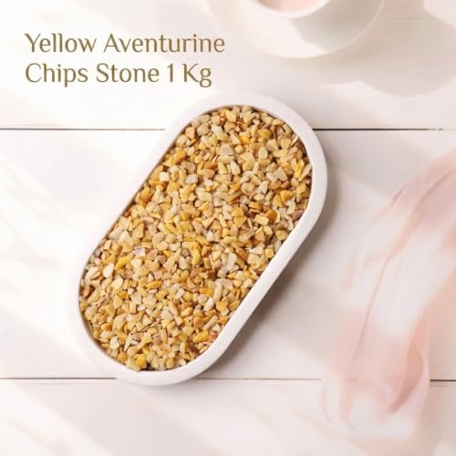 Image of Reiki Crystal Yellow Aventurine Chips Stone for Vastu Natural Yellow Aventurine Crystal Chips for Aquarium Home Decor Garden Table Decor Stones Pebble Reiki Gemstones 1 Kg