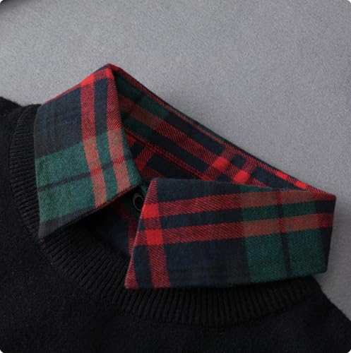 Womens Classic Plaid Fake Collar Detachable Dickey Collar Half Shirts Blouse False Collar Top for Women Outfits2