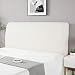 Copertura Testiera Letto Matrimoniale Elastica, Copri Per Testata Per Letto Fodera Elastica Protezione, All-inclusive Coperchio Protezione Elastica A Tinta Unita,White-150-170cm