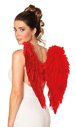 Boland Red Angel Wings 50 x 50 cm for Adults – Feather Costume Wings for Fancy Dress, Halloween, Carnival, Cosplay & Theme Parties – Lightweight Devil or Angel Accessory for Party Outfits - Image 2