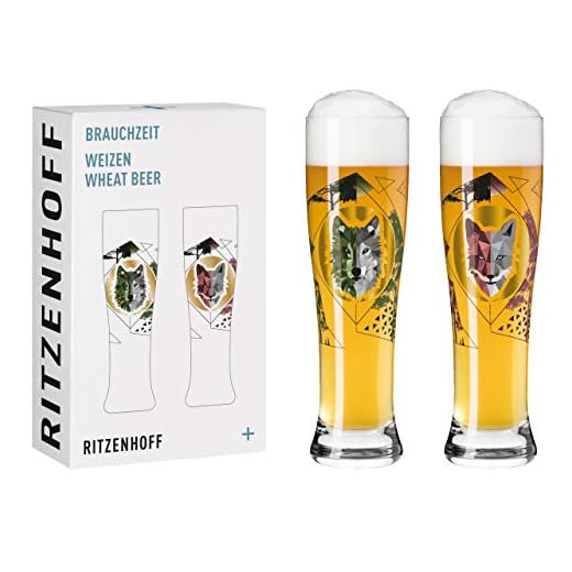 RITZENHOFF Brauchzeit #2 Juego de Vasos de Cerveza de Trigo, Vidrio, Multicolor