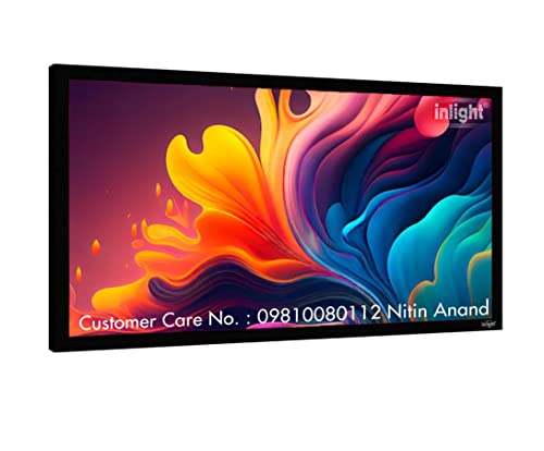 Inlight 110 Inches Diagonal in 16:9 Aspect Ratio Fixed Frame Projector Screen Active 3D 4K-8K Ultra Hd Screen for Classroom, Office & Home Theater (White) (110 Inches Diagonal 16:9 Aspect Ratio)