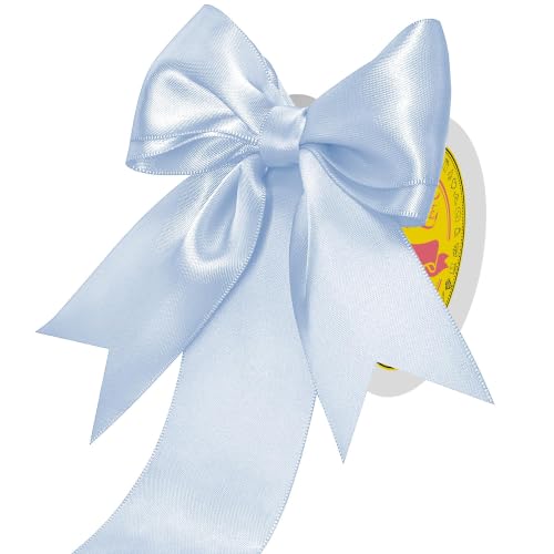 Image of Double Face Blue Bell Satin Ribbon 2 Inch x 25 Yards Polyester Ribbon for Gift Wrapping Easter Weddings Party Decorations Hair Bows Invitations