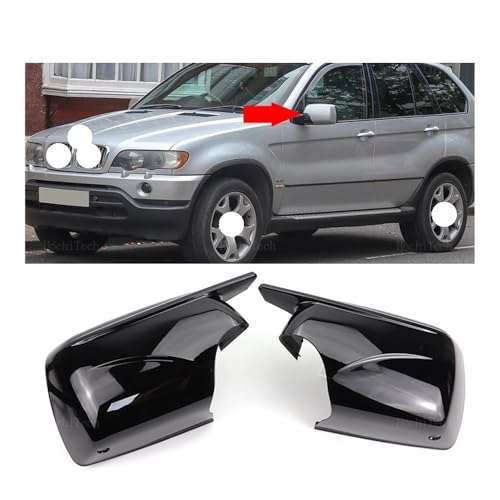 Couvercle rétroviseur auto X5 E53 résistant aux UV plastique noir - 3