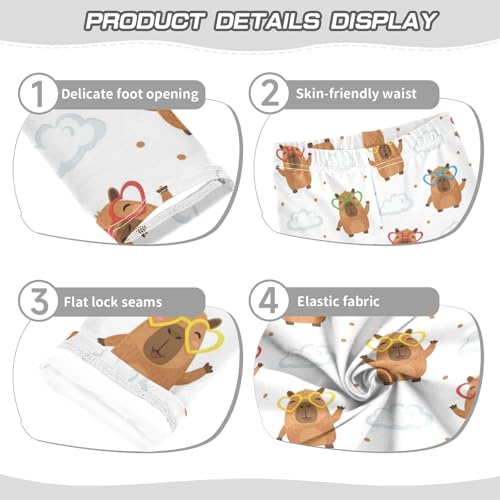 J JOYSAY Capybara Glasses Clouds Girls Leggings Soft Comfortable Fashion Kids Toddler Leggings Size 4-10T3