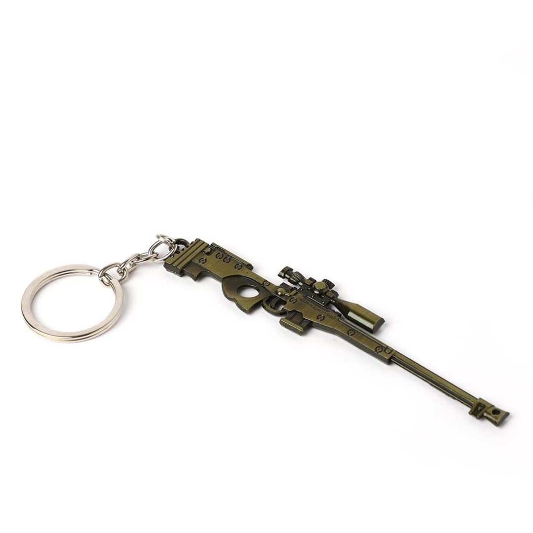 Metallic PUBG Sniper Gun Design Key chain Key ring for Boys Girls Cars Bikes, Pack of 1 Keychain, Golden-image-6