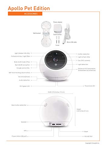 Amaryllo Apollo Pet Edition: Biometric Auto Tracking PTZ Pet Camera with Pet Detection(Dogs/Cats/Birds), Support Fire Warning, Support Person, Vehicle Detection, Support Face Recognition, 1080p - Thumbnail 2
