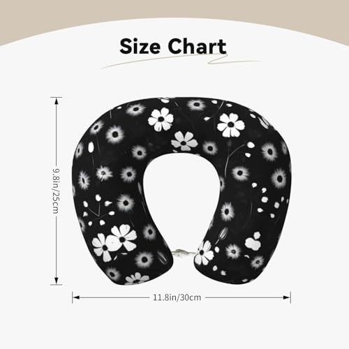 Almohada de viaje negro floral tamaño único miniatura 5