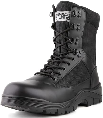 Savage Island Sentinel PRO Leather Combat Boots – Side Zip & Lace...