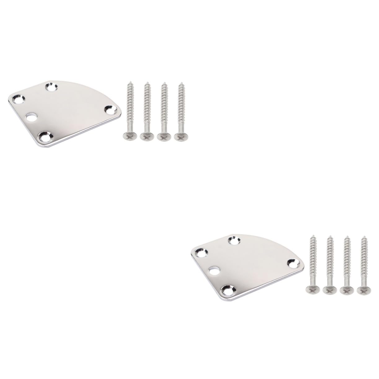 FAVOMOTO 2pcs 5 Bass Guitar Hardware Guitar Neck Plate Fretless Bass Neck Metal Plate Gv108