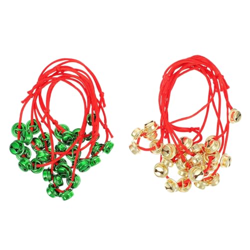 Ciieeo 12 Piezas Pulsera navideña Campana Pulseras de Juguete muñequera con Cascabel Collares decoración Accesorios de Escenario Pulseras para niños Campanas Adorno Navidad Metal