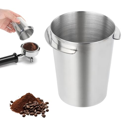 Coffee Dosing Cup 54mm, Stainless Steel Dosing Cup Coffee Machine Accessories, Coffee Powder Feeder Part Coffee Grinder Powder Cup Compatible with 54mm Portafilter