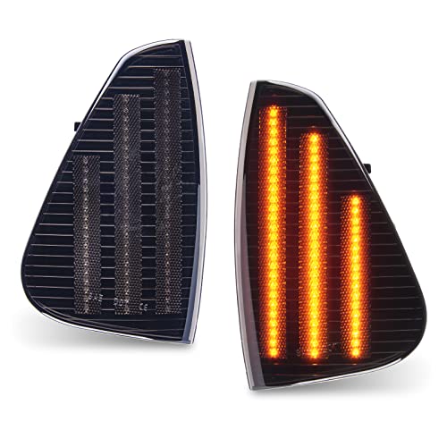 Gempro Led Front Side Marker Lights Assembly For Dodge Charger 2006 2007 2008 2009 2010 Corner Signal Lamps Driver And Passenger Side, 2Pcs (Smoked Black) #TOP14