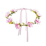 grünes Band mit rosa Blüten Boland 52221 Stirnband Mallorca, Kostüm, One Size