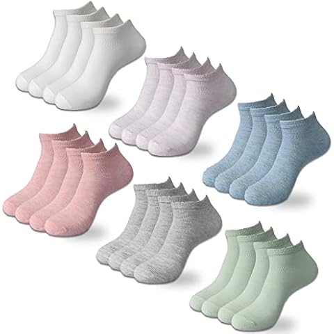 DIVABONNA Calcetines Tobilleros Mujer Pastel 12 Pares Cover