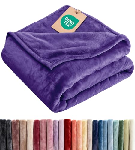 Fleece Blanket Twin Size - Ultra-Soft Flannel Fleece Blanket - Purple Haze