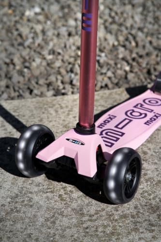 Maxi micro™ Deluxe Pro LED | Das ORIGINAL | Kinder Roller ab 5 Jahren | Premium Kinderroller von 5-7 Jahre | Lenker h&ouml;henverstellbar | Kickboard Scooter | 5 6 7 Jahre (Rose)