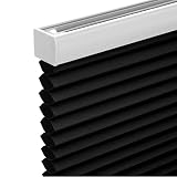 Changshade Cordless Cellular Shades, Blackout Honeycomb Shades for Windows, Pull Down Pleated Blinds, Easy to Install for Indoor Windows and French Doors,27' W x 50' H, Black