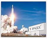 SpaceX Rocket Launch 18x24 Unframed Poster – Elon Musk, Starship, Astronomy, Astronaut, Science Wall Art, Space Decor for Office & Man Cave