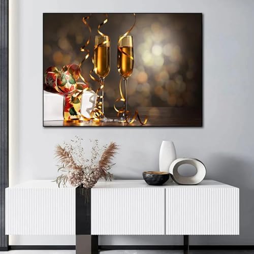 Affiches imprimées champagne pour raviver un mur blanc
