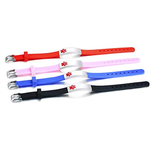 Lifashion Lf Stainless Steel Silicone Rubber Chain Personalized Medical Id Health Alert Monitoring Systems Adjustable Bracelet For Men Women Kids,Free Engraving Customize #TOP3