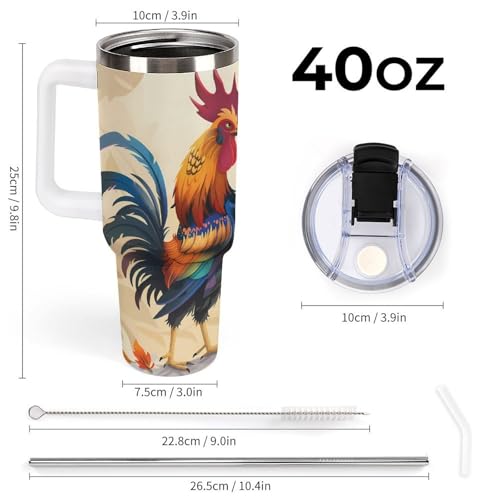 Taza de viaje de 40 oz de gallo: la solución para llevar tu café grande en el coche sin derrames 2