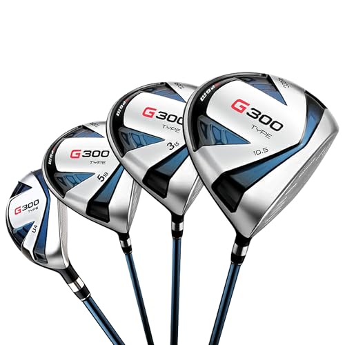 PGM 18-teiliges Herren-Golfschläger-Set, 12 Schläger, Titan-Schläger #1, Driver, Draw-Biased Hybrid, hochfeste Eisen, verzeihender Putter, Standtasche mit 5 Kopfbedeckungen