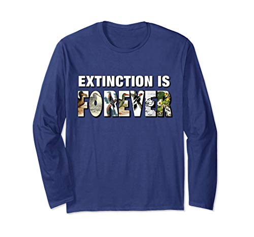 Extinction is Forever Graphic Extinct Birds Conservation Long Sleeve T-Shirt