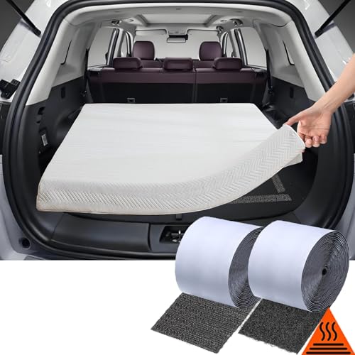 TEUVO Auto Adhesivo Belcro para Coches and SUV, Cintas Adhesivas Resistentes a Altas Temperaturas para Camping Colchón, Ventana Persianas, Asiento Fundas, 11CM Ancho 6M Largo