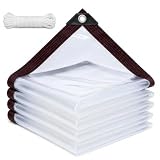 Telo Trasparente Occhiellato 3x4m,Telo PVC Trasparente,Telo Trasparente Impermeabile Esterno,Tenda Trasparente Esterno,Protezione da Pioggia e Vento Per Balcone,Terrazza & Giardino