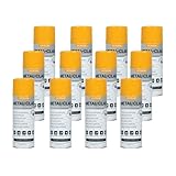 METAL-CLAD Paints For Industry Industrial Enamel, Aerosol Spray Paint - Steel Metal Iron Machinery - Case of 12 (Caterpillar Yellow) 3-S-4043CS