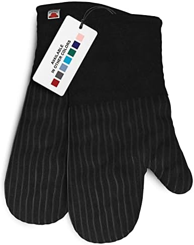 Big Red House Heat-Resistant Oven Mitts - Set of 2 Silicone Kitchen Oven Mitt Gloves, Black