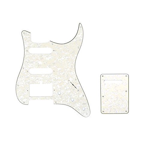 Musiclily Set de 11 trous HSS Pickguard et Plaque Arrière pour Guitare électrique style moderne, Fender (US/Mexique Made… - Les Beatles, Paul McCartney, John Lennon, RIngo Starr, George Harrison Musiclily Set de 11 trous HSS Pickguard et Plaque Arrière pour Guitare électrique style moderne, Fender (US/Mexique Made…