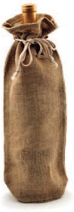 Miniatura 5 de ak-tradingPack de 5Single Botella Yute Vino bolsas con cierre de cordón color natural tamaño 6 W x 15 H x 35 Gusset 1botella vino bolsa ecológica