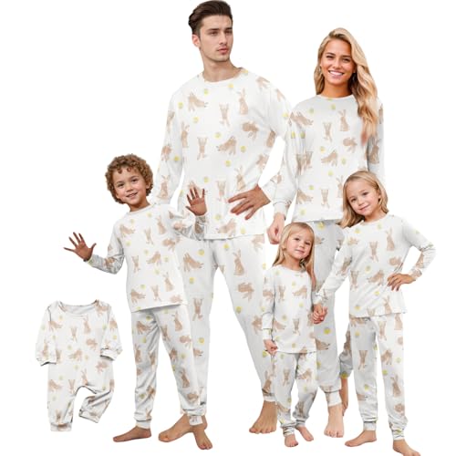 ADHOWBEW Matching Family Easter Outfits Holiday Cute Bunny Graphi...