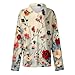 Womens Clothing Long Sleeve Blouses Vneck Button Down Shirts Printed Tops Ladies Fashion Outfit F Multicolor Large