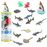 UNIQUE KIDS Mini Ocean Sea Animals Figurine Creatures in Tube 15 pcs Set | Realistic Tiny Little Ani