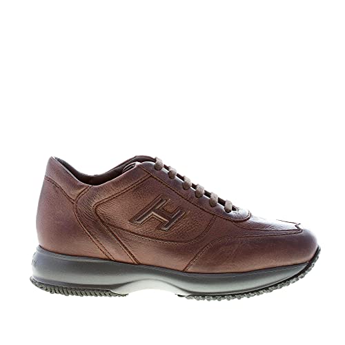 Prezzo di lisitno Euro: 390 Hogan Uomo Interactive Sneaker in Pelle Anticata Tabacco Color Marrone Size 45 EU (UK 10.5)