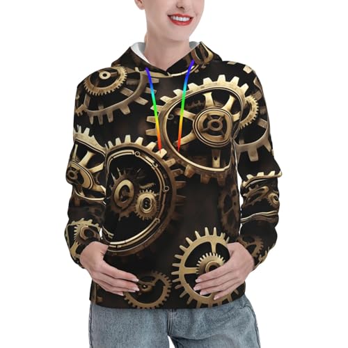 Sweat à capuche engrenages steampunk ajusté contre le froid