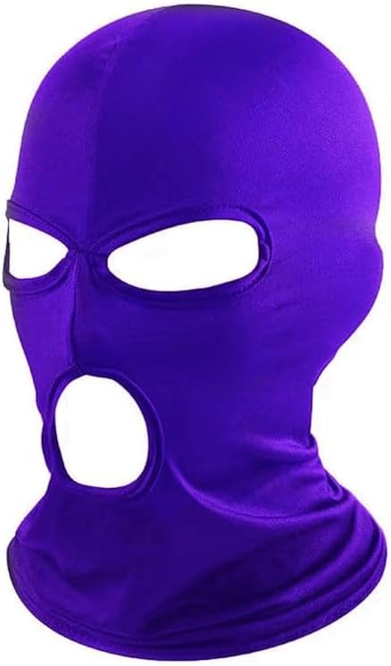 3 Hole Black Balaclava Ski Mask, Thin Full Face Mask for Men Women Motorcycle Bike Hunting Cycling Cap Ski