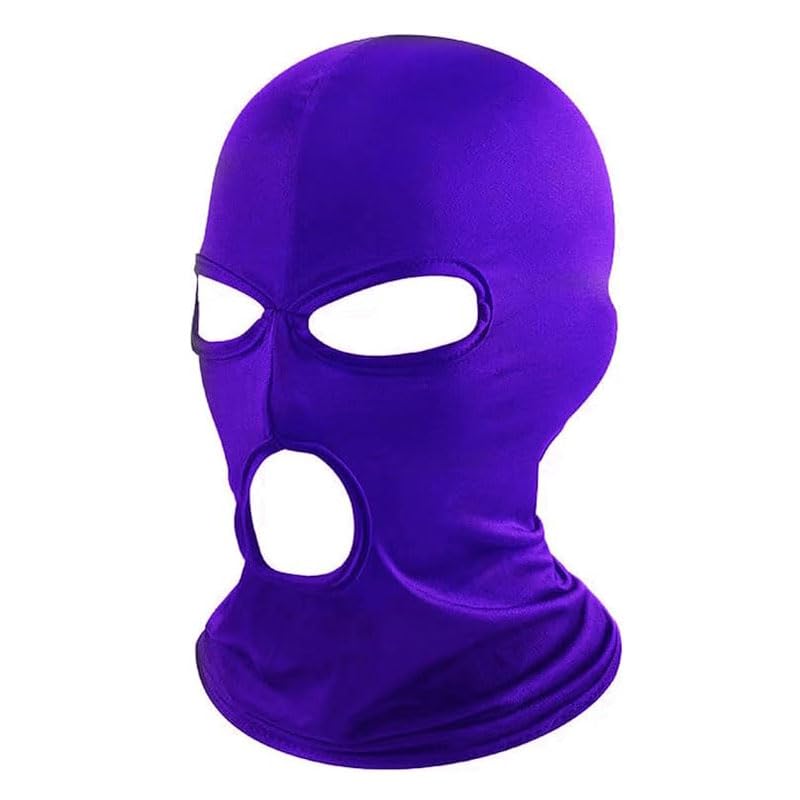 3 Hole Black Balaclava Ski Mask, Thin Full Face Mask for Men Women Motorcycle Bike Hunting Cycling Cap Ski