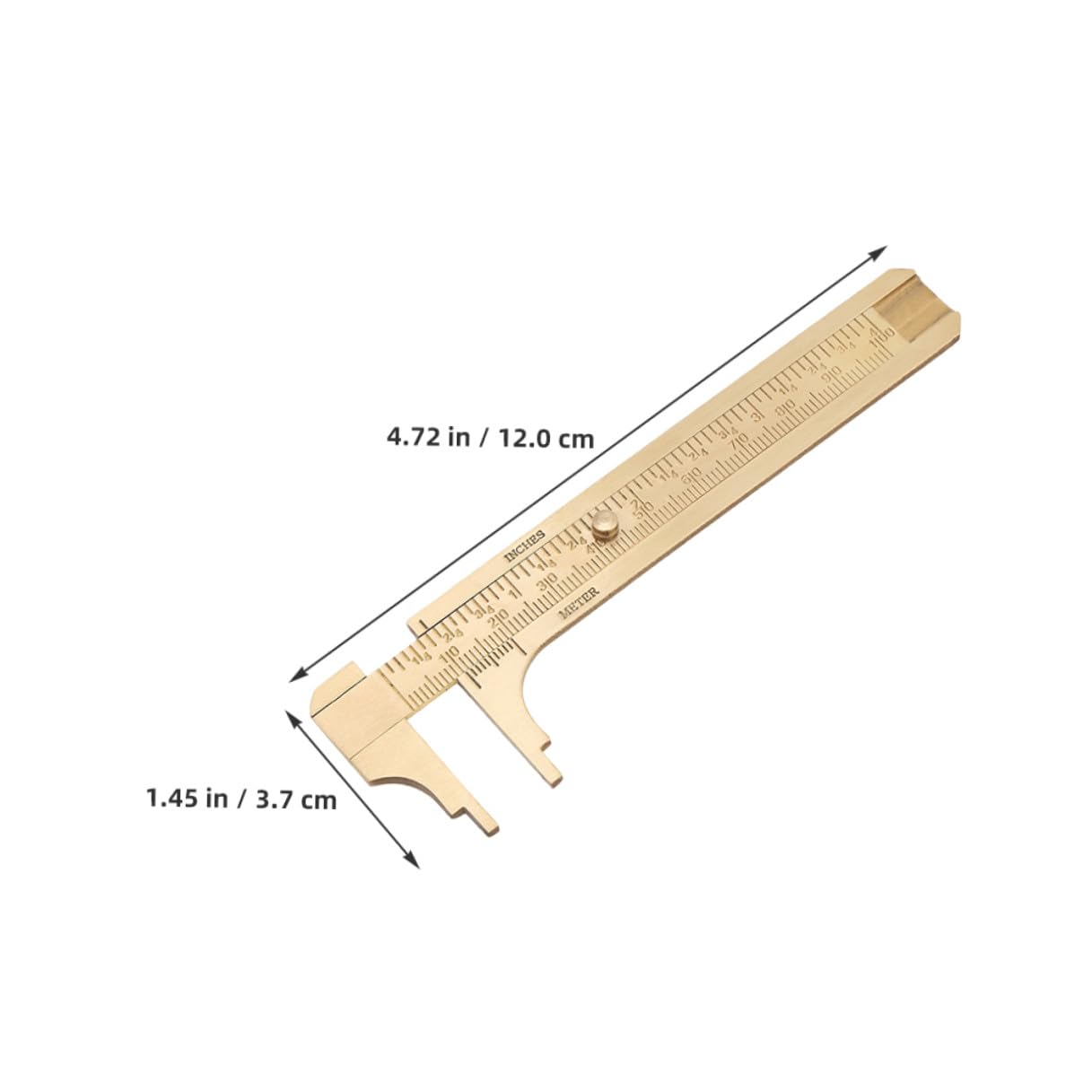 2pcs Brass Caliper Double Scale Vernier Caliper Mini Measuring Tool Pocket Ruler for Jewelry Wire Beads Rings Measurement
