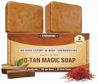 Magic Soap Tan Removal Sandalwood & Saffron Magic Soaps For Bath | Paraben Free | Chandan & Kesar Bath Soaps | Handmade So... Price In India