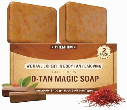 Magic Soap Tan Removal Sandalwood &amp; Saffron Magic Soaps For Bath | Paraben Free | Chandan &amp; Kesar Bath Soaps | Handmade So...