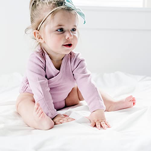 Baby Side Snap Bodysuit Set, 100% Cotton Boy Girl Unisex Kimono Onesie, 4 Pack3