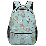 Huevos De Pascua Flores Sauce Mochila Informal Unisex Mochila Del Ordenador Ligera Mochilas Deportivas Para Trabajo Viaje Vuelta Al Cole 29X40Cm
